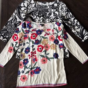 Talbots Petite XS Spring Knit Tops 2 tops in bundle 3/4 sleeve